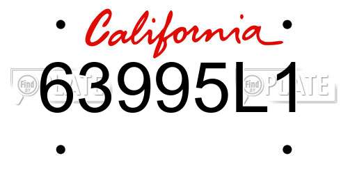 63995L1 California License Plate