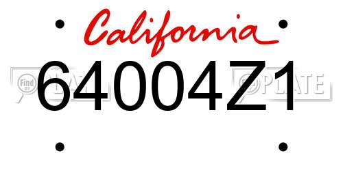 64004Z1 California License Plate