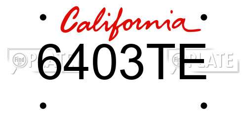 6403TE California License Plate