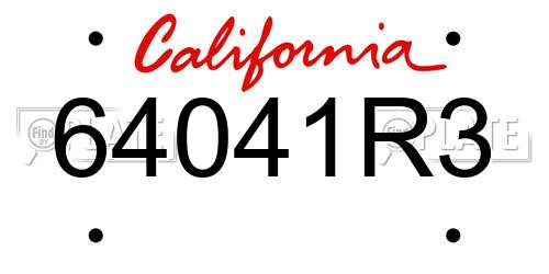 64041R3 California License Plate