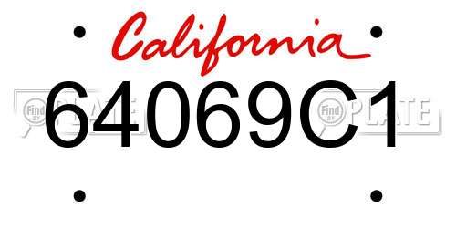 64069C1 California License Plate