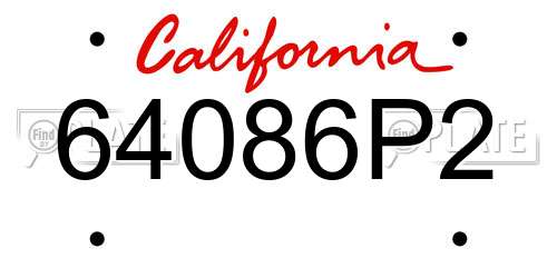 64086P2 California License Plate