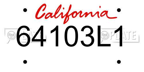 64103L1 California License Plate