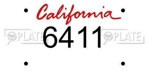 6411 California License Plate