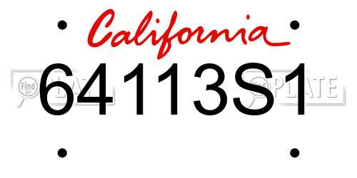 64113S1 California License Plate