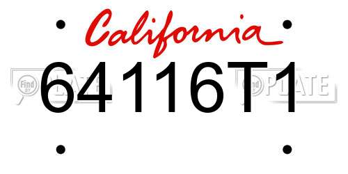 64116T1 California License Plate