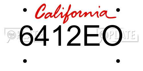 6412EO California License Plate