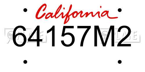 64157M2 California License Plate