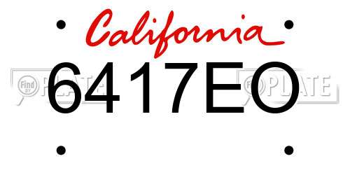 6417EO California License Plate