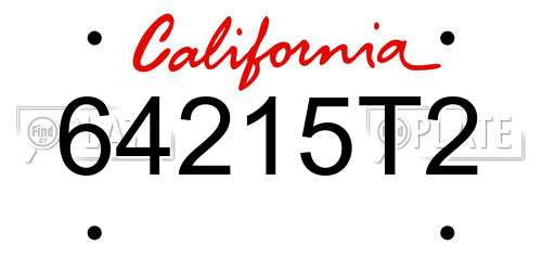 64215T2 California License Plate