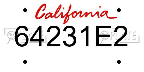 64231E2 California License Plate