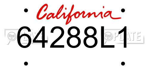 64288L1 California License Plate