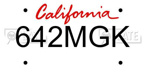 642MGK California License Plate