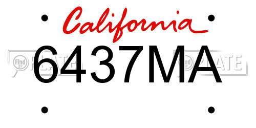 6437MA California License Plate
