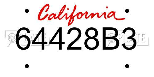 64428B3 California License Plate