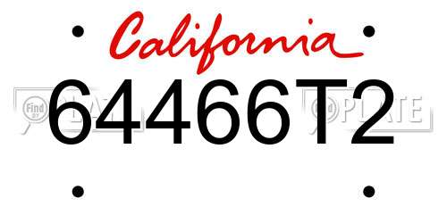 64466T2 California License Plate