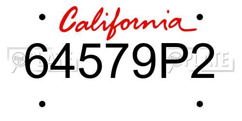 64579P2 California License Plate