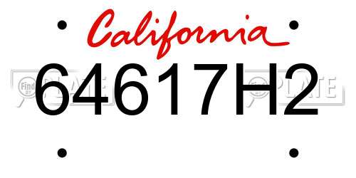 64617H2 California License Plate