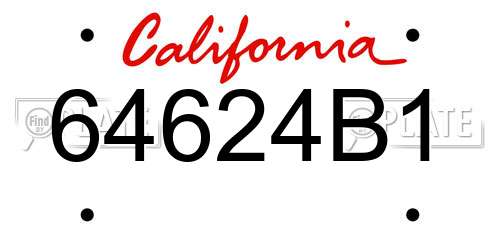 64624B1 California License Plate