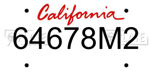64678M2 California License Plate