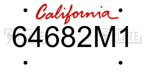 64682M1 California License Plate