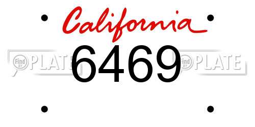 6469 California License Plate