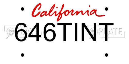 646TINT California License Plate