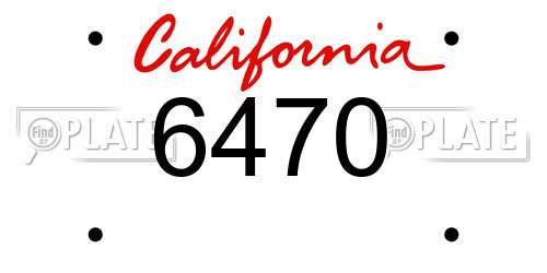 6470 California License Plate