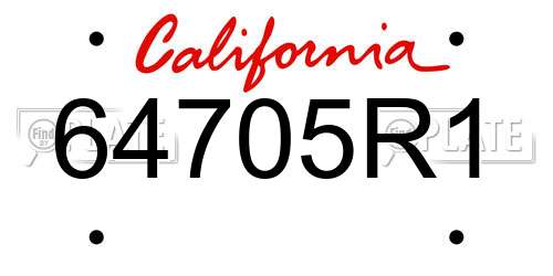 64705R1 California License Plate