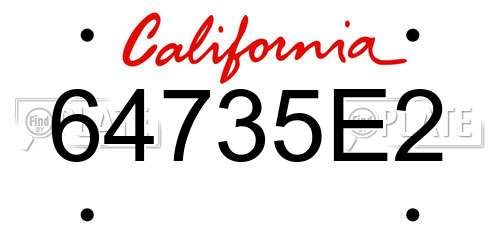 64735E2 California License Plate
