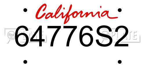 64776S2 California License Plate
