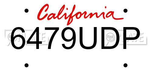 6479UDP California License Plate