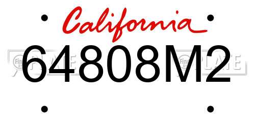 64808M2 California License Plate