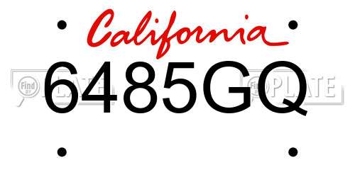 6485GQ California License Plate