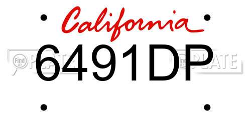 6491DP California License Plate
