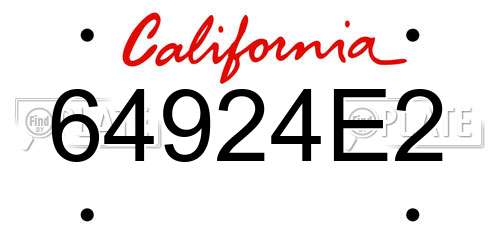 64924E2 California License Plate