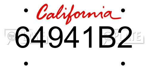 64941B2 California License Plate