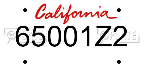 65001Z2 California License Plate