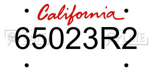 65023R2 California License Plate