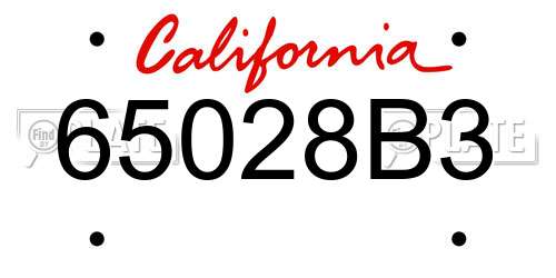 65028B3 California License Plate