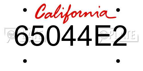 65044E2 California License Plate