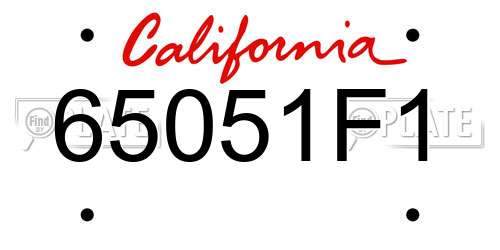 65051F1 California License Plate