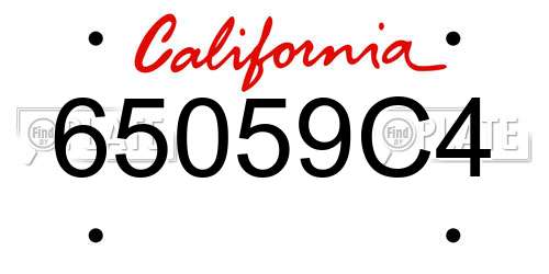 65059C4 California License Plate