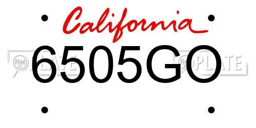 6505GO California License Plate