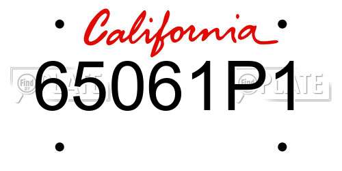 65061P1 California License Plate