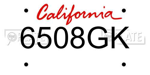 6508GK California License Plate