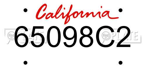 65098C2 California License Plate