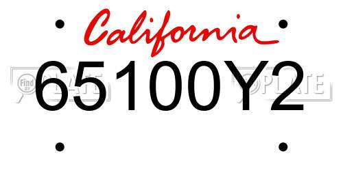 65100Y2 California License Plate