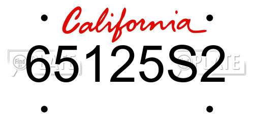 65125S2 California License Plate
