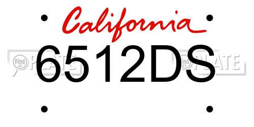 6512DS California License Plate
